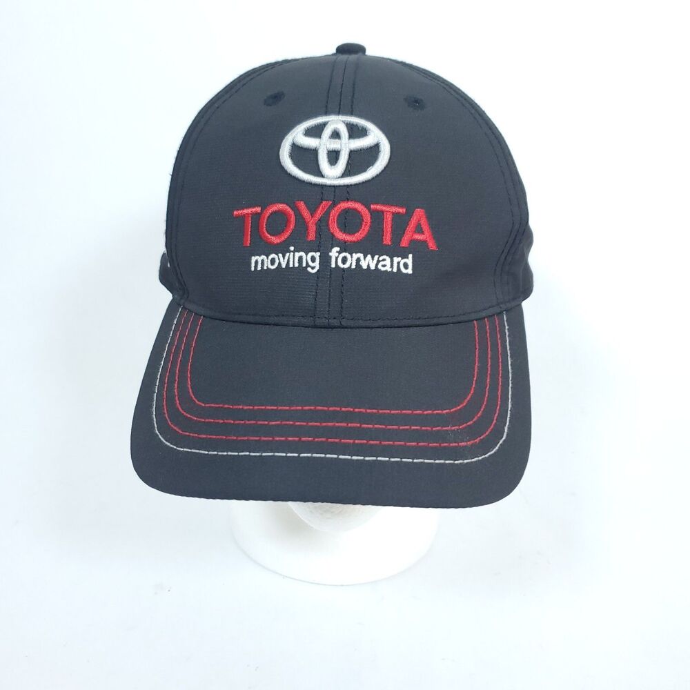 Toyota Moving Forward Baseball Cap Black Red Embroidered Adustable Strap Auto